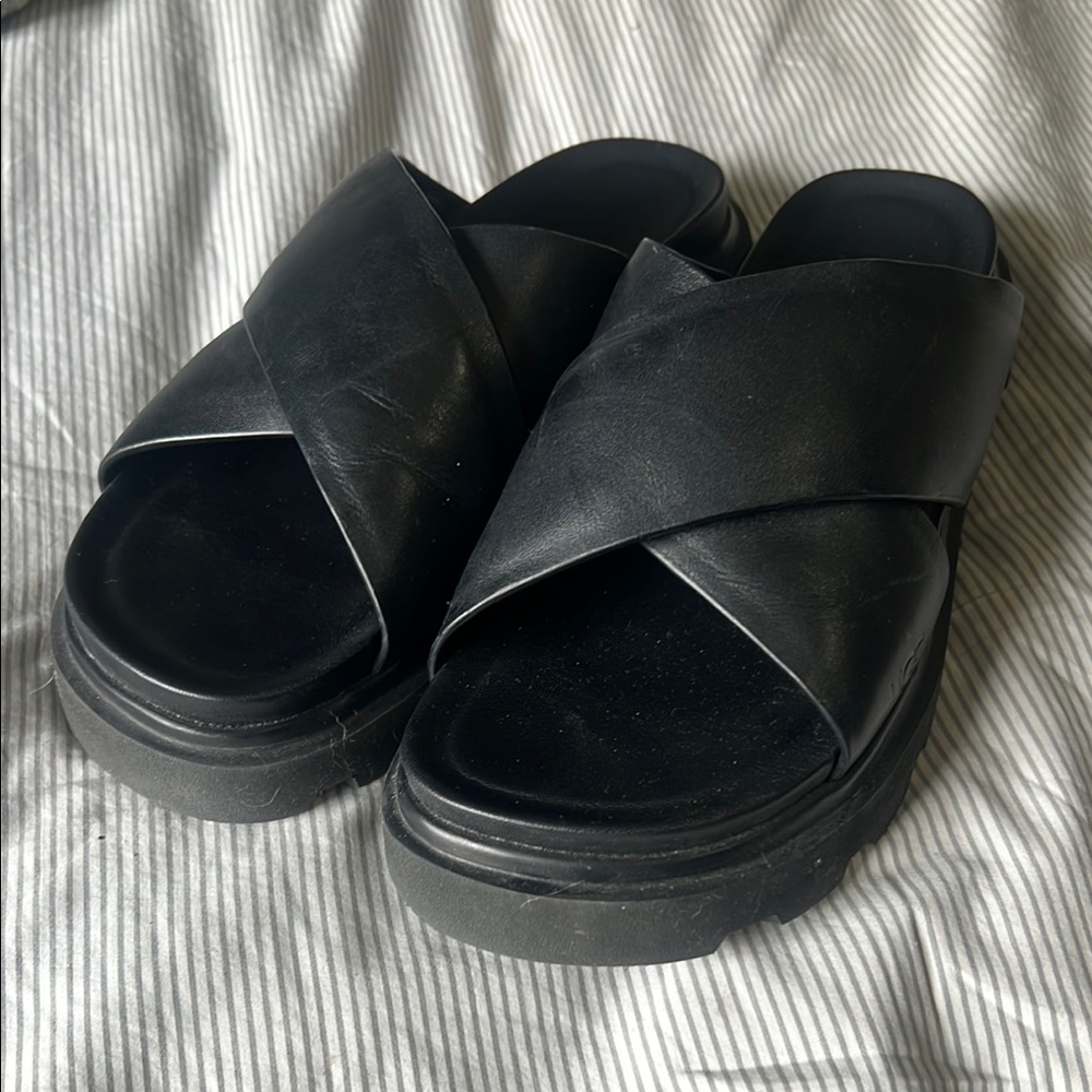 UGG leather slide sandals